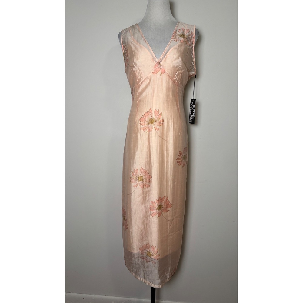 Future Collective Sheer Fairy Floral Slip Dress 10 Layered Ethereal Romantic NWT